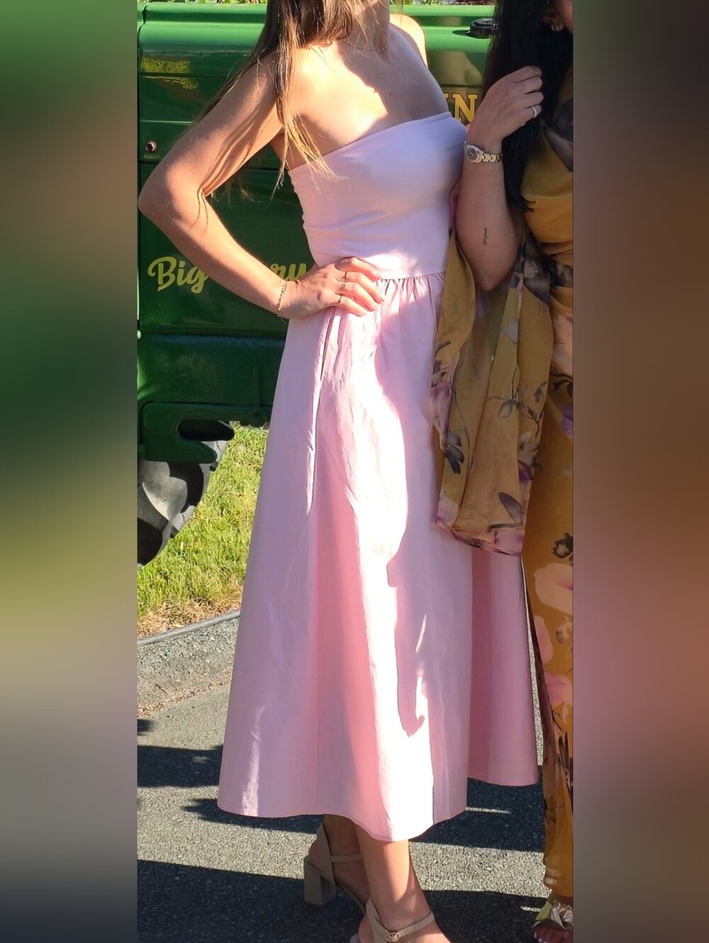 Strapless Light Pink Maxi Dress - Elegant Summer Style